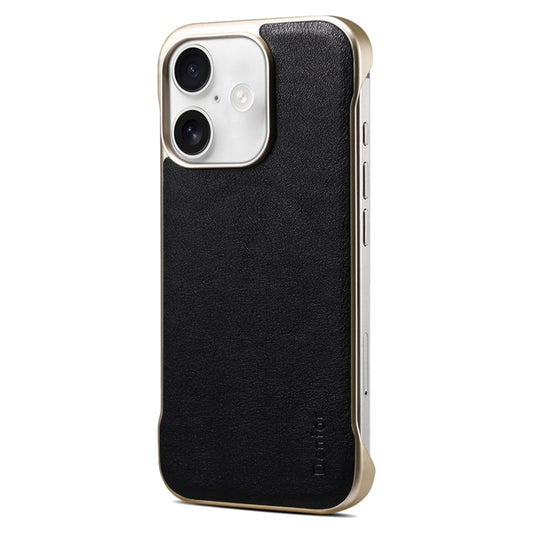 For iPhone 16 Plus Denior MagSafe Genuine Leather Calf Texture  Phone Case(Black) - iPhone 16 Plus Cases by Denior | Online Shopping South Africa | PMC Jewellery | Buy Now Pay Later Mobicred