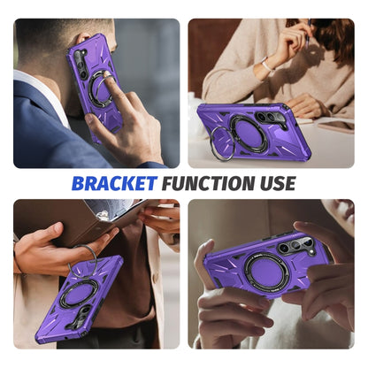 For Samsung Galaxy S25 5G MagSafe Magnetic Shockproof Phone Case with Ring Holder(Purple) - Galaxy S25 5G Cases by PMC Jewellery | Online Shopping South Africa | PMC Jewellery | Buy Now Pay Later Mobicred