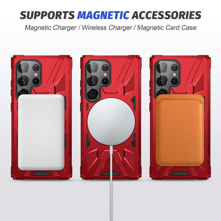 For Samsung Galaxy S25 Ultra 5G MagSafe Magnetic Shockproof Phone Case with Ring Holder(Red) - Galaxy S25 Ultra 5G Cases by PMC Jewellery | Online Shopping South Africa | PMC Jewellery | Buy Now Pay Later Mobicred