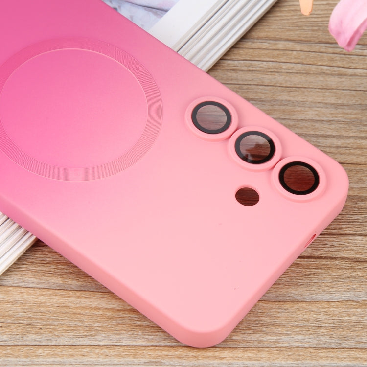 For Samsung Galaxy S25+ 5G Liquid TPU Silicone Gradient MagSafe Phone Case(Pink Red) - free shipping - PMC TechLife - Order now!