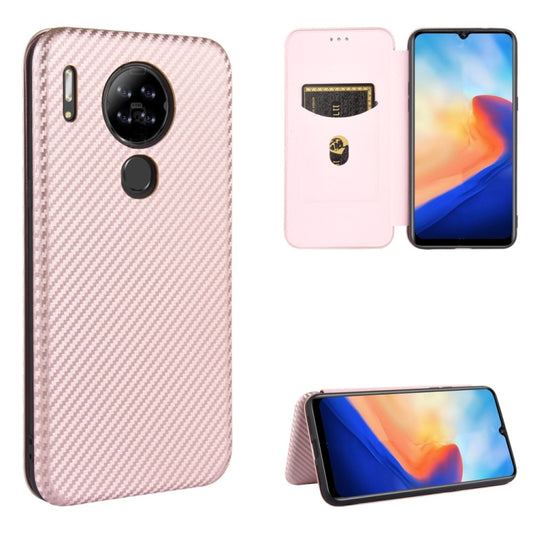 For Blackview A80 Carbon Fiber Texture Horizontal Flip TPU + PC + PU Leather Case with Card Slot(Pink) - More Brand by PMC Jewellery | Online Shopping South Africa | PMC Jewellery | Buy Now Pay Later Mobicred