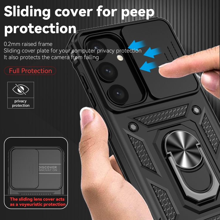 For Samsung Galaxy S25+ 5G Sliding Camshield Holder Phone Case(Black) - Galaxy S25+ 5G Cases by PMC Jewellery | Online Shopping South Africa | PMC Jewellery | Buy Now Pay Later Mobicred