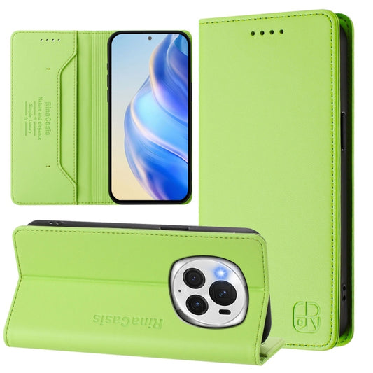 For Honor Magic6 Pro Global RC01 Dual-Folded Magnetic Suction RFID Leather Phone Case(Grass Green) - Honor Cases by PMC Jewellery | Online Shopping South Africa | PMC Jewellery | Buy Now Pay Later Mobicred