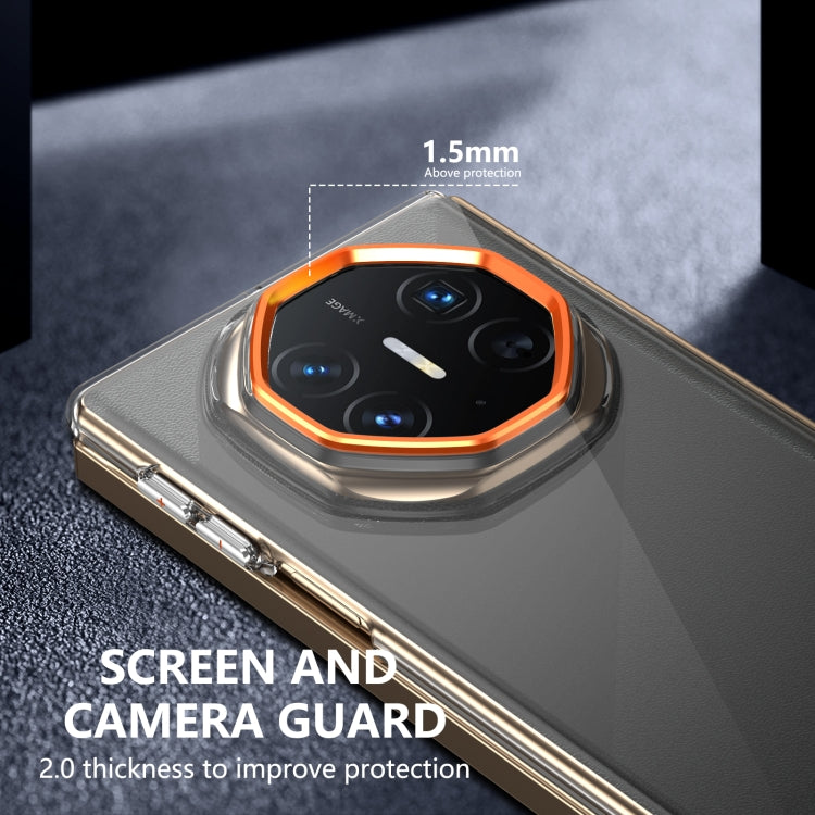For Huawei Mate XT Ultimate Design lce Folding Series Integrated Clear PC Phone Case(Orange) - Huawei Cases by PMC TechLife | Online Shopping South Africa | PMC TechLife | Buy Now Pay Later Mobicred