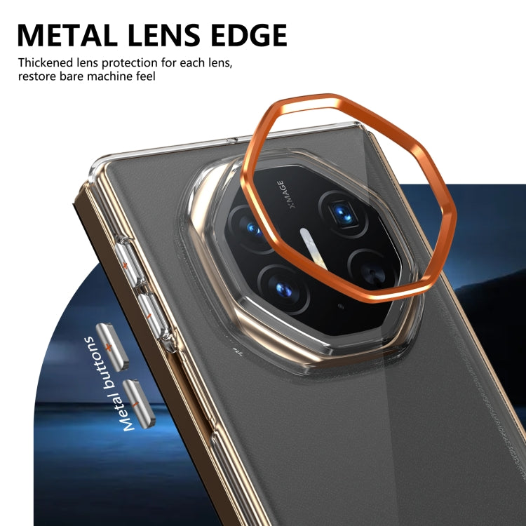 For Huawei Mate XT Ultimate Design lce Folding Series Integrated Clear PC Phone Case(Orange) - Huawei Cases by PMC TechLife | Online Shopping South Africa | PMC TechLife | Buy Now Pay Later Mobicred