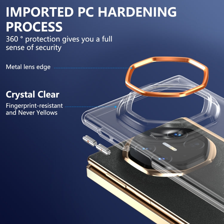 For Huawei Mate XT Ultimate Design lce Folding Series Integrated Clear PC Phone Case(Orange) - Huawei Cases by PMC TechLife | Online Shopping South Africa | PMC TechLife | Buy Now Pay Later Mobicred