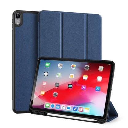 For iPad Air 11 2024 / 2022 / 2020 10.9 DUX DUCIS Domo Series Horizontal Flip Magnetic TPU + PU Leather Case with Three-folding Holder & Pen Slot(Blue) - iPad Air (2022) / (2020) 10.9 Cases by DUX DUCIS | Online Shopping South Africa | PMC Jewellery | Buy Now Pay Later Mobicred