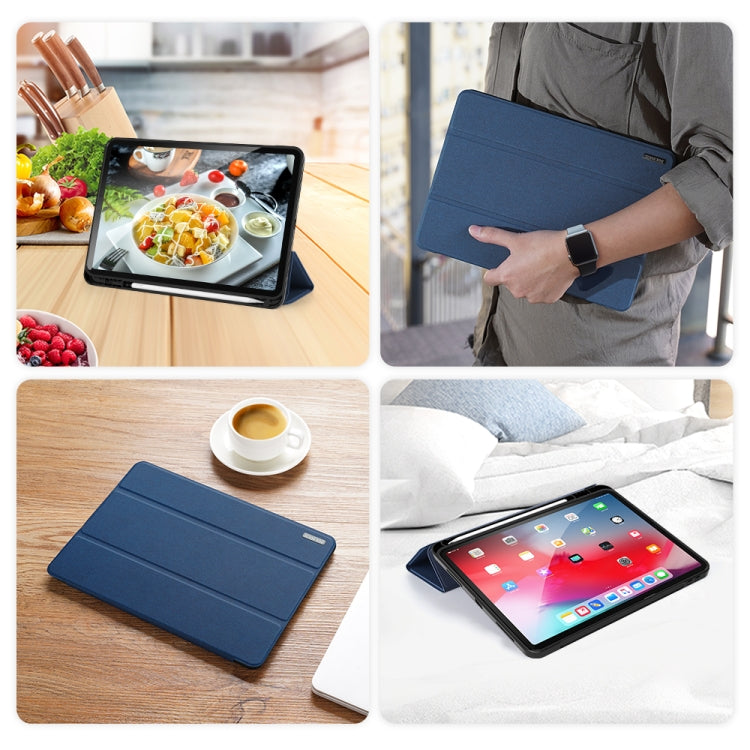 For iPad Air 11 2024 / 2022 / 2020 10.9 DUX DUCIS Domo Series Horizontal Flip Magnetic TPU + PU Leather Case with Three-folding Holder & Pen Slot(Blue) - iPad Air (2022) / (2020) 10.9 Cases by DUX DUCIS | Online Shopping South Africa | PMC TechLife | Buy Now Pay Later Mobicred