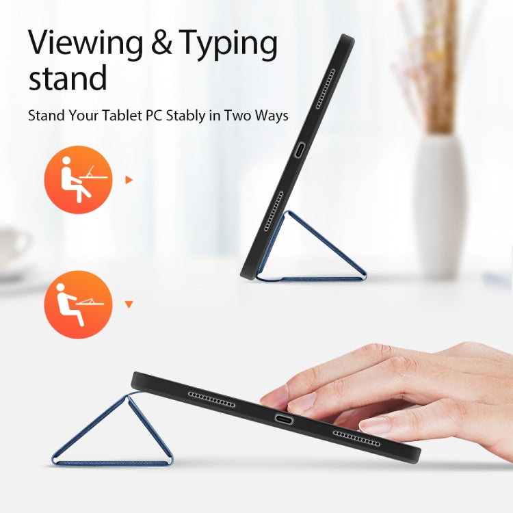 For iPad Air 11 2024 / 2022 / 2020 10.9 DUX DUCIS Domo Series Horizontal Flip Magnetic TPU + PU Leather Case with Three-folding Holder & Pen Slot(Blue) - iPad Air (2022) / (2020) 10.9 Cases by DUX DUCIS | Online Shopping South Africa | PMC TechLife | Buy Now Pay Later Mobicred