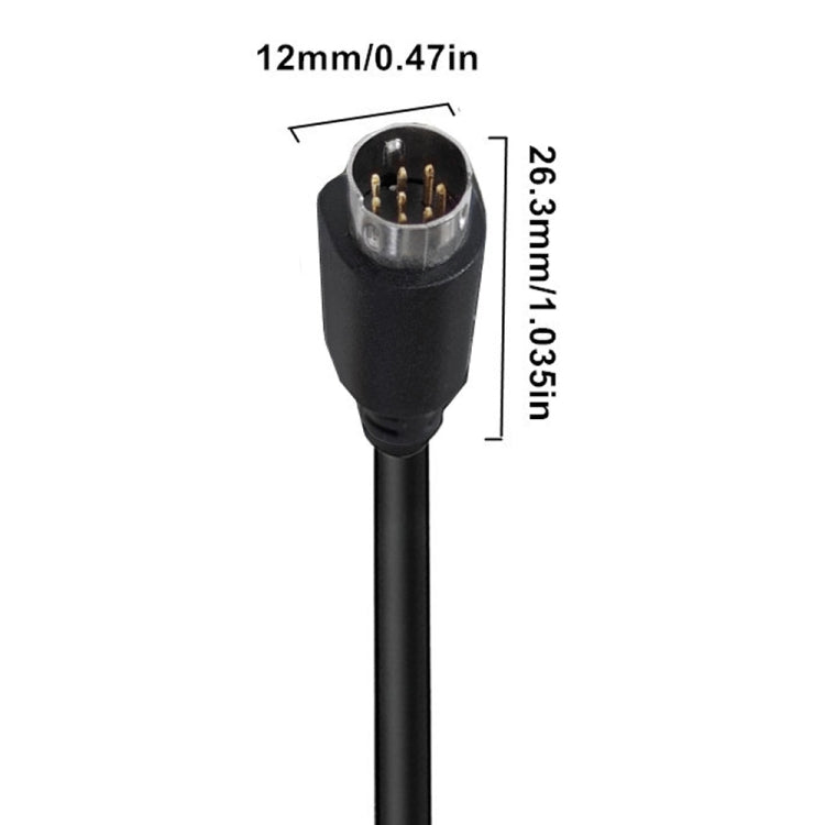 90 Degree mini DIN 8 Pin TV Audio Adapter Cable S-Video TV Box Cable, Length:3m(Black) - Cables by PMC TechLife | Online Shopping South Africa | PMC TechLife | Buy Now Pay Later Mobicred