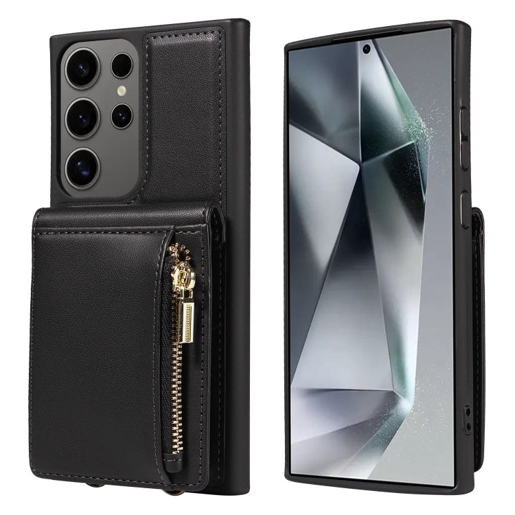 For Samsung Galaxy S25 Ultra 5G Crossbody Lanyard Zipper Wallet Leather Phone Case(Black) - free shipping - PMC Jewellery - Order now!
