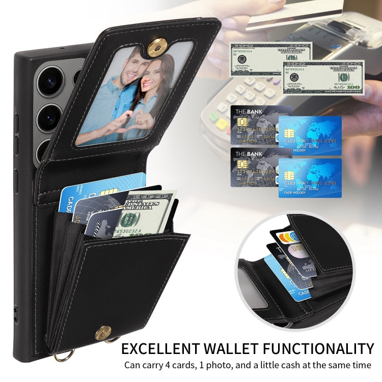For Samsung Galaxy S25 Ultra 5G Crossbody Lanyard Zipper Wallet Leather Phone Case(Black) - free shipping - PMC Jewellery - Order now!