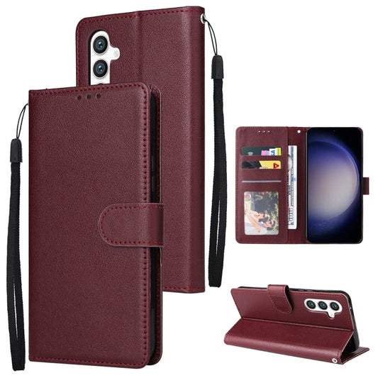 For Samsung Galaxy S25 5G 3-Card Slots Multifunctional Leather Phone Case(Wine Red) - Galaxy S25 5G Cases by PMC Jewellery | Online Shopping South Africa | PMC Jewellery | Buy Now Pay Later Mobicred