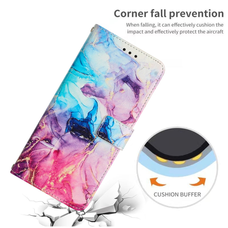For Samsung Galaxy S25+ 5G Painted Marble Pattern Leather Phone Case(Pink Purple) - Galaxy S25+ 5G Cases by PMC Jewellery | Online Shopping South Africa | PMC Jewellery | Buy Now Pay Later Mobicred