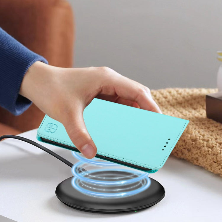 For Ulefone Note 16 Pro RC01 Dual-Folded Magnetic Suction RFID Leather Phone Case(Mint Green) - free shipping - PMC TechLife - Order now!