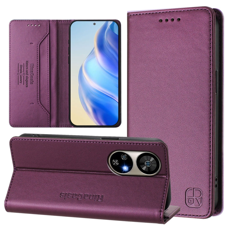 For Ulefone Note 17 Pro RC01 Dual-Folded Magnetic Suction RFID Leather Phone Case(Violet) - free shipping - PMC TechLife - Order now!