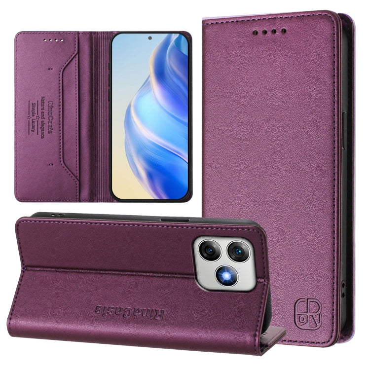 For Ulefone Note 18 Ultra 5G RC01 Dual-Folded Magnetic Suction RFID Leather Phone Case(Violet) - Ulefone Cases by PMC TechLife | Online Shopping South Africa | PMC TechLife | Buy Now Pay Later Mobicred