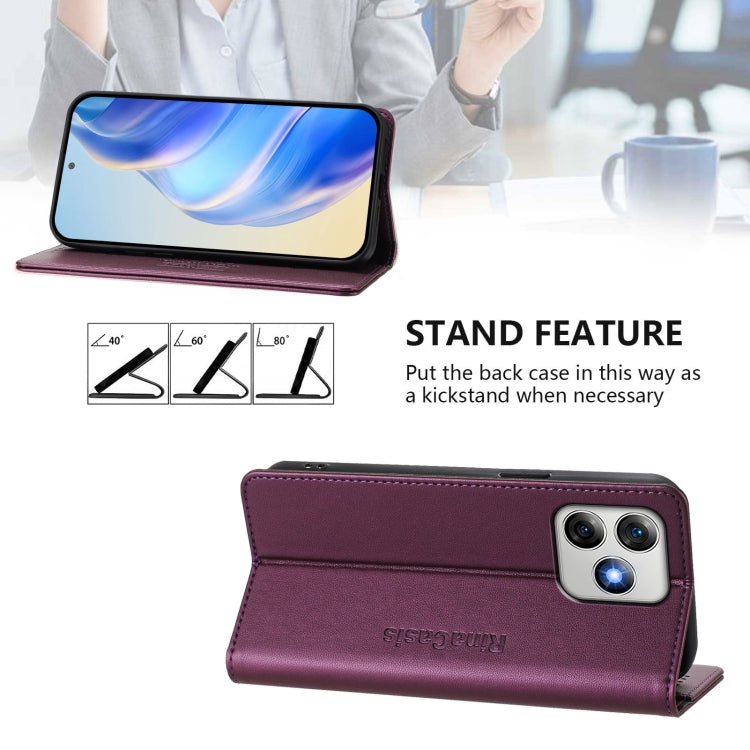 For Ulefone Note 18 Ultra 5G RC01 Dual-Folded Magnetic Suction RFID Leather Phone Case(Violet) - Ulefone Cases by PMC TechLife | Online Shopping South Africa | PMC TechLife | Buy Now Pay Later Mobicred