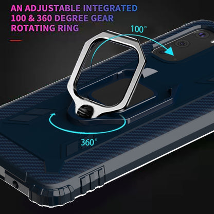 For Vivo iQOO 3 5G Carbon Fiber Protective Case with 360 Degree Rotating Ring Holder(Blue) - vivo Cases by PMC Jewellery | Online Shopping South Africa | PMC Jewellery