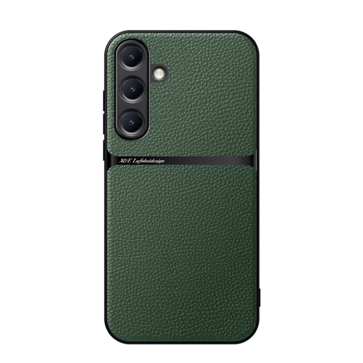 For Samsung Galaxy S25 5G Litchi Leather Magnetic Full Coverage Shockproof Phone Case(Green) - Galaxy S25 5G Cases by PMC Jewellery | Online Shopping South Africa | PMC Jewellery | Buy Now Pay Later Mobicred