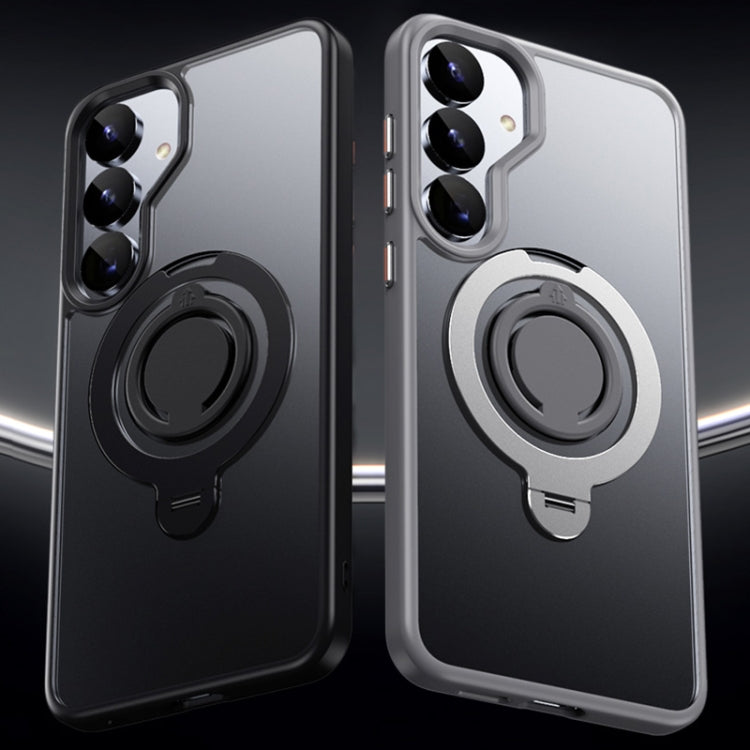 For Samsung Galaxy S25+ 5G Frosted MagSafe Phone Case with 360 Degree Rotating Holder(Blue) - Galaxy S25+ 5G Cases by PMC Jewellery | Online Shopping South Africa | PMC Jewellery | Buy Now Pay Later Mobicred