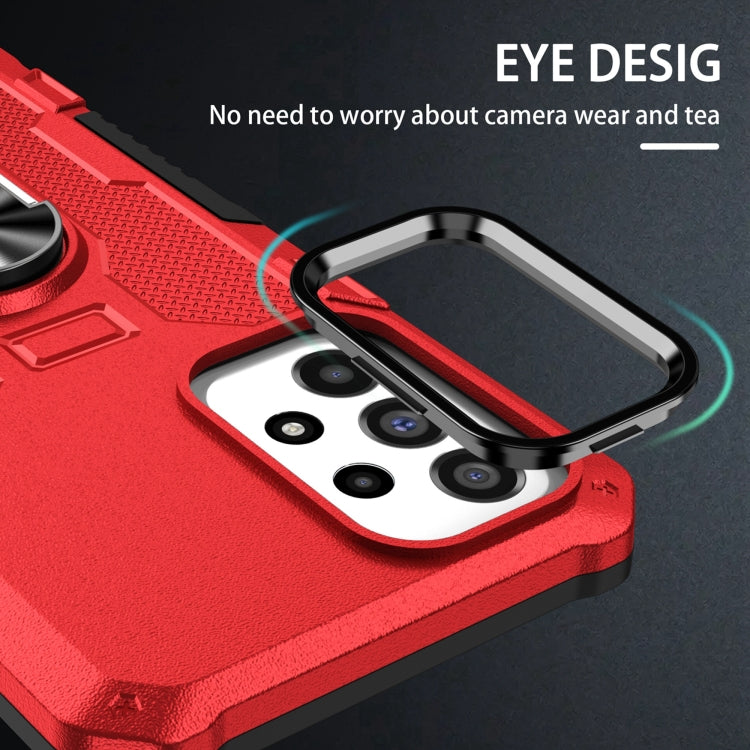 For Samsung Galaxy S25+ 5G Ring Holder Armor Hybrid Phone Case(Red) - Galaxy S25+ 5G Cases by PMC Jewellery | Online Shopping South Africa | PMC Jewellery | Buy Now Pay Later Mobicred