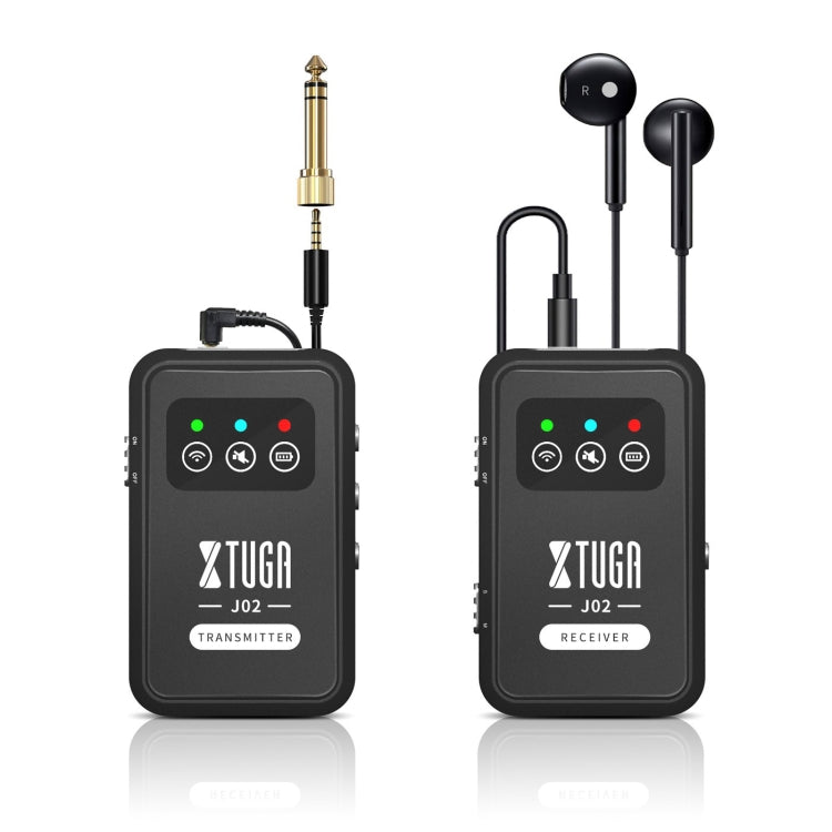 XTUGA J02 2.4G Stereo Wireless In-Ear Mini Monitor System with Transmitter & Receiver(Black) - Microphone by XTUGA | Online Shopping South Africa | PMC TechLife | Buy Now Pay Later Mobicred