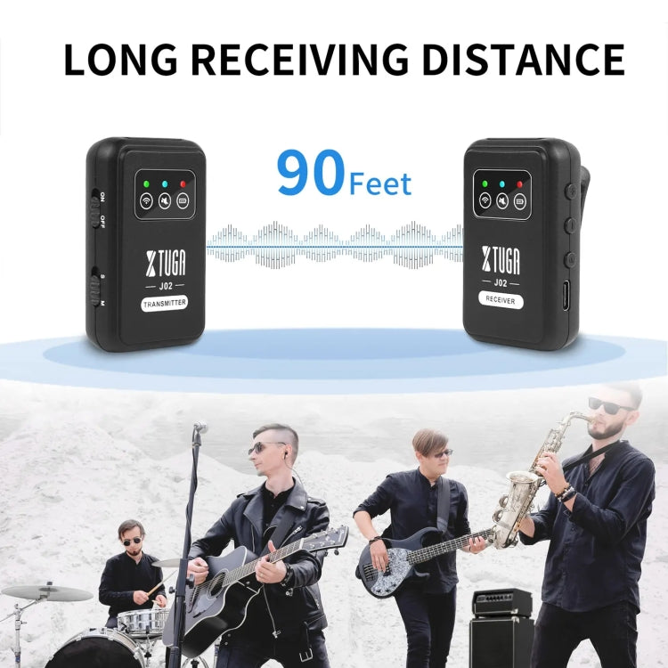 XTUGA J02 2.4G Stereo Wireless In-Ear Mini Monitor System with Transmitter & Receiver(Black) - Microphone by XTUGA | Online Shopping South Africa | PMC TechLife | Buy Now Pay Later Mobicred