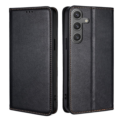 For Samsung Galaxy S25 5G Gloss Oil Solid Color Magnetic Leather Phone Case(Black) - Galaxy S25 5G Cases by PMC Jewellery | Online Shopping South Africa | PMC Jewellery | Buy Now Pay Later Mobicred