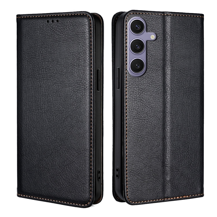 For Samsung Galaxy S25+ 5G Gloss Oil Solid Color Magnetic Leather Phone Case(Black) - Galaxy S25+ 5G Cases by PMC Jewellery | Online Shopping South Africa | PMC Jewellery | Buy Now Pay Later Mobicred