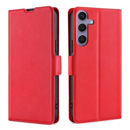 For Samsung Galaxy S25+ 5G Ultra-thin Voltage Side Buckle Horizontal Flip Leather Phone Case(Red) - Galaxy S25+ 5G Cases by PMC Jewellery | Online Shopping South Africa | PMC Jewellery | Buy Now Pay Later Mobicred