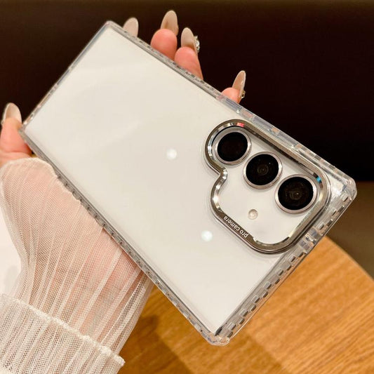 For Samsung Galaxy S25+ 5G Transparent Phone Case with Lens Film(Grey) - Galaxy S25+ 5G Cases by PMC Jewellery | Online Shopping South Africa | PMC Jewellery | Buy Now Pay Later Mobicred