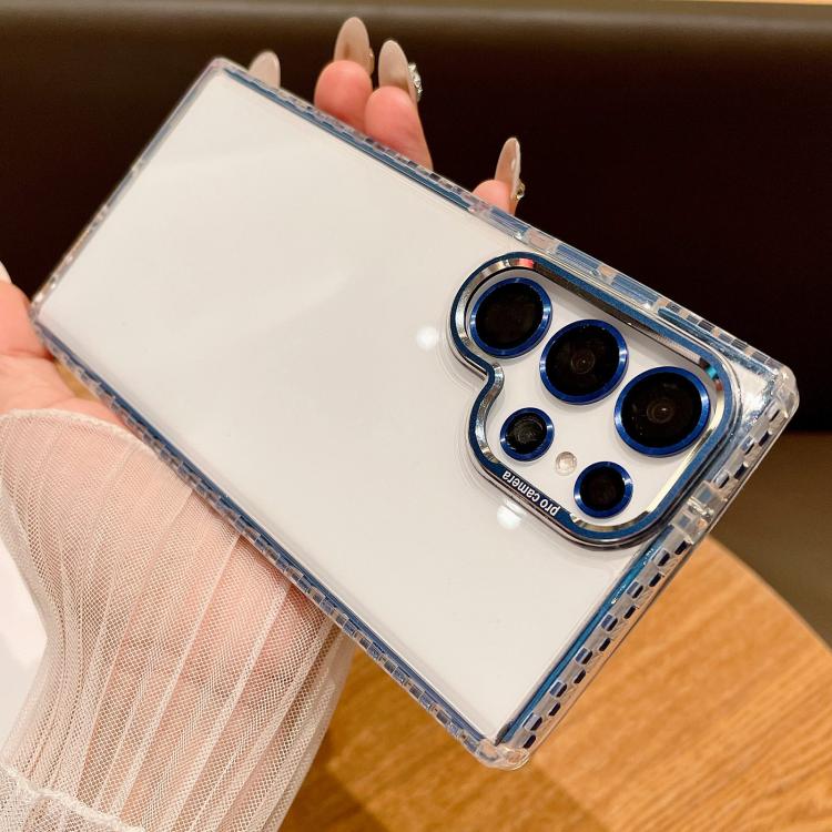 For Samsung Galaxy S25 Ultra 5G Transparent Phone Case with Lens Film(Blue) - Galaxy S25 Ultra 5G Cases by PMC Jewellery | Online Shopping South Africa | PMC Jewellery | Buy Now Pay Later Mobicred