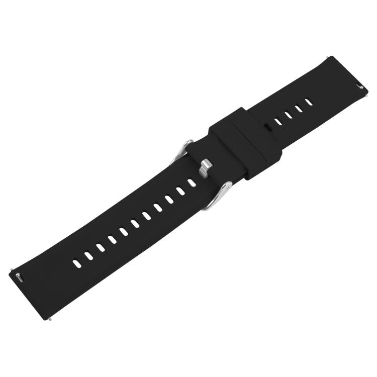 19mm Solid Color Steel Buckle Silicone Watch Band(Black) - free shipping - PMc TechLife - Order now!
