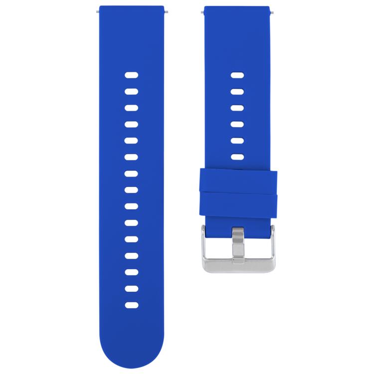 19mm Solid Color Steel Buckle Silicone Watch Band(Dark Blue) - 20mm Bands by PMc TechLife | Online Shopping South Africa | PMc TechLife | Buy Now Pay Later Mobicred