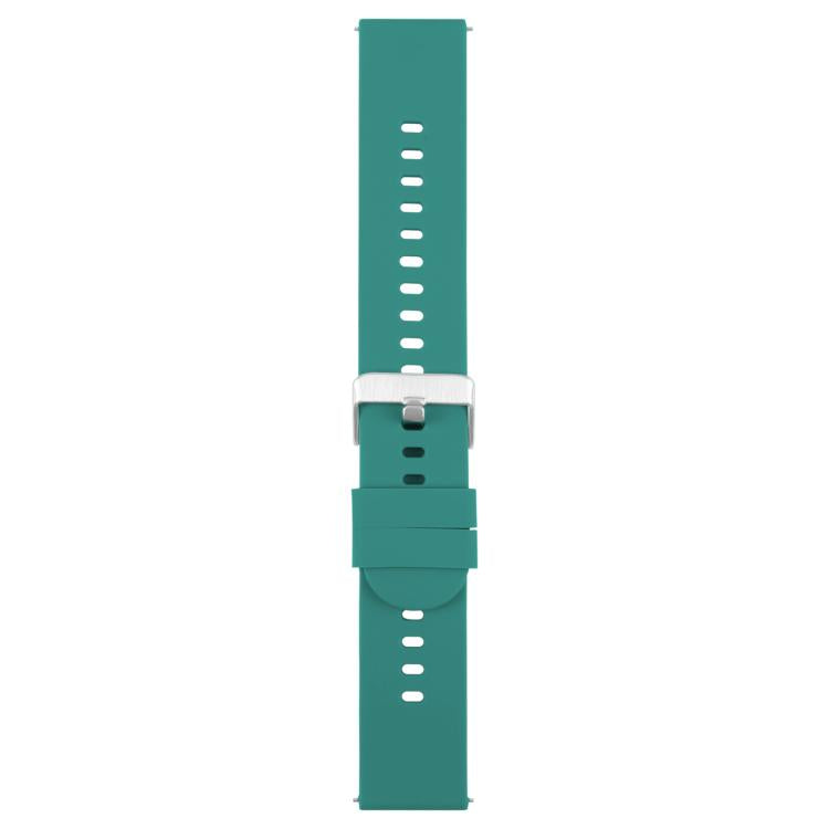 20mm Solid Color Steel Buckle Silicone Watch Band(Dark Green) - free shipping - PMc TechLife - Order now!