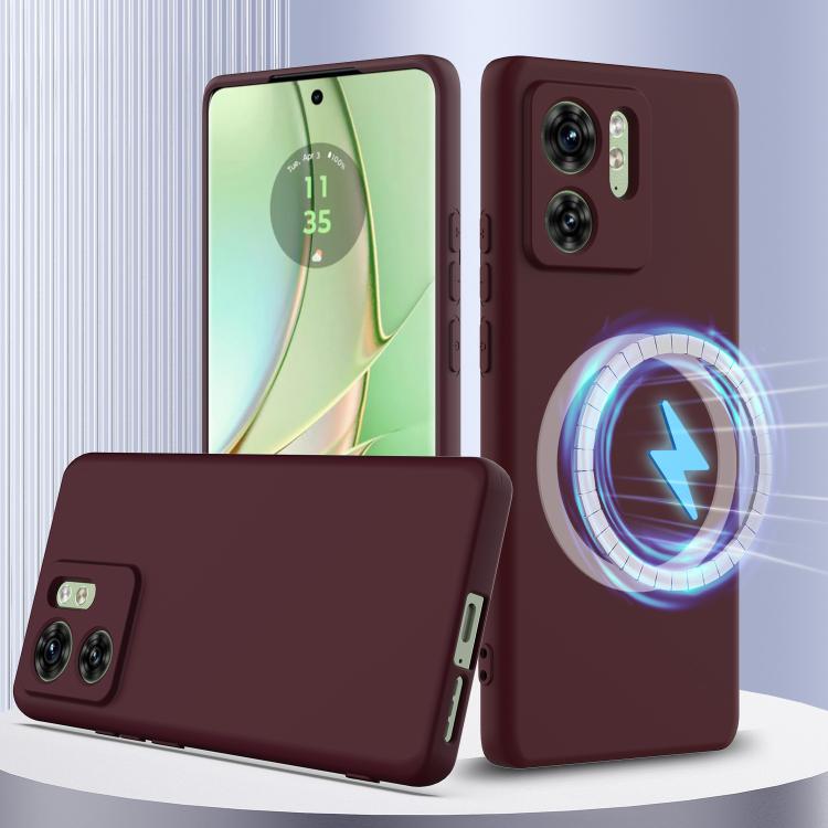For Motorola Edge 40 Shockproof Silicone Magsafe Phone Case(Plum Color) - free shipping - PMC TechLife - Order now!