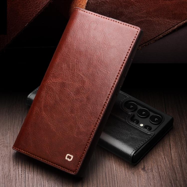 For Samsung Galaxy S25+ 5G QIALINO Genuine Leather Phone Case(Brown) - free shipping - PMC Jewellery - Order now!