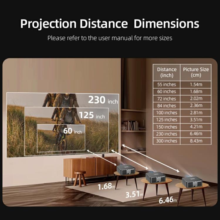 AUN U002 1920x1080P 970ANSI Android 12 Home Theater Smart Projector, US Plug(Dark Grey) - LED Projector by AUN | Online Shopping South Africa | PMc TechLife | Buy Now Pay Later Mobicred