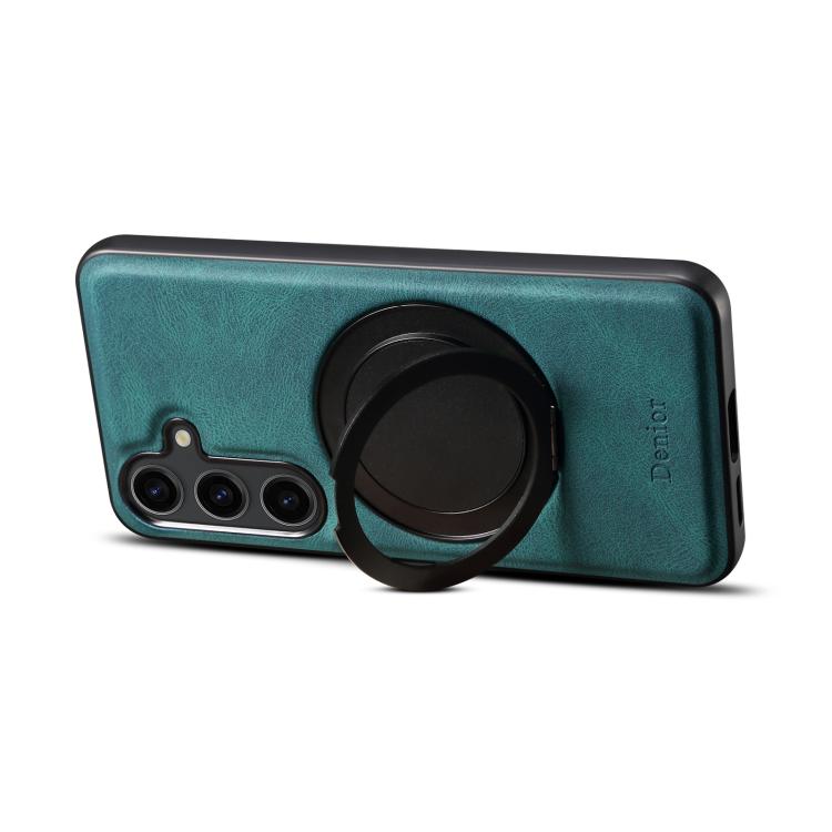 For Samsung Galaxy S25 5G Denior A14 Skin Feel Rotating Holder MagSafe Phone Case(Blue) - Galaxy S25 5G Cases by Denior | Online Shopping South Africa | PMC Jewellery | Buy Now Pay Later Mobicred