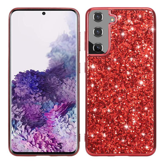 For Samsung Galaxy S25 5G Glitter Powder Shockproof TPU Phone Case(Red) - Galaxy S25 5G Cases by PMC Jewellery | Online Shopping South Africa | PMC Jewellery | Buy Now Pay Later Mobicred