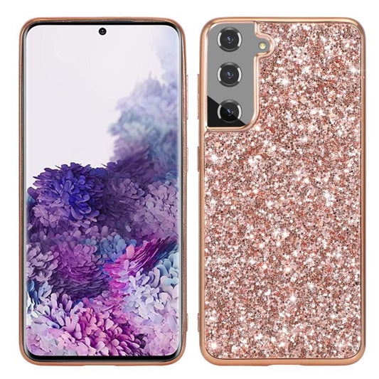 For Samsung Galaxy S25+ 5G Glitter Powder Shockproof TPU Phone Case(Rose Gold) - Galaxy S25+ 5G Cases by PMC Jewellery | Online Shopping South Africa | PMC Jewellery | Buy Now Pay Later Mobicred