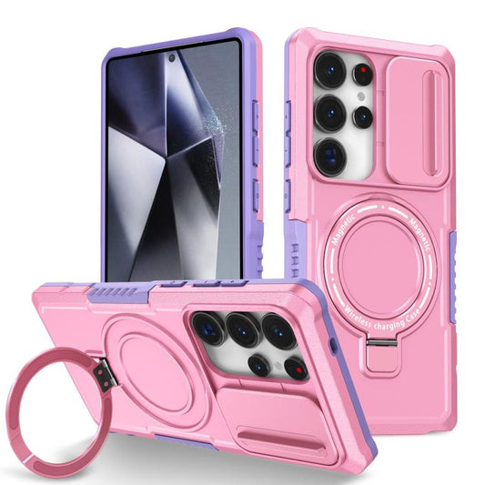 For Samsung Galaxy S25 Ultra 5G Sliding Camshield MagSafe Holder TPU Hybrid PC Phone Case(Purple Pink) - Galaxy S25 Ultra 5G Cases by PMC Jewellery | Online Shopping South Africa | PMC Jewellery | Buy Now Pay Later Mobicred