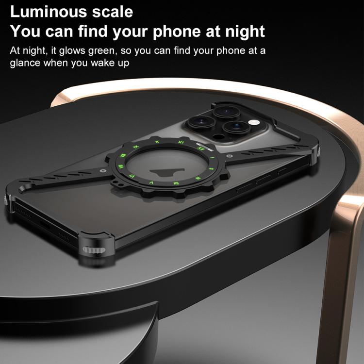 For iPhone 16 Plus Z-shaped Frameless Metal 360 Holder MagSafe Phone Case(Black) - iPhone 16 Plus Cases by PMc TechLife | Online Shopping South Africa | PMc TechLife | Buy Now Pay Later Mobicred