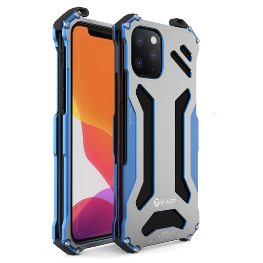 For iPhone 12 Pro Max R-JUST Shockproof Armor Metal Protective Case(Blue) - iPhone 12 Pro Max Cases by R-JUST | Online Shopping South Africa | PMC Jewellery | Buy Now Pay Later Mobicred