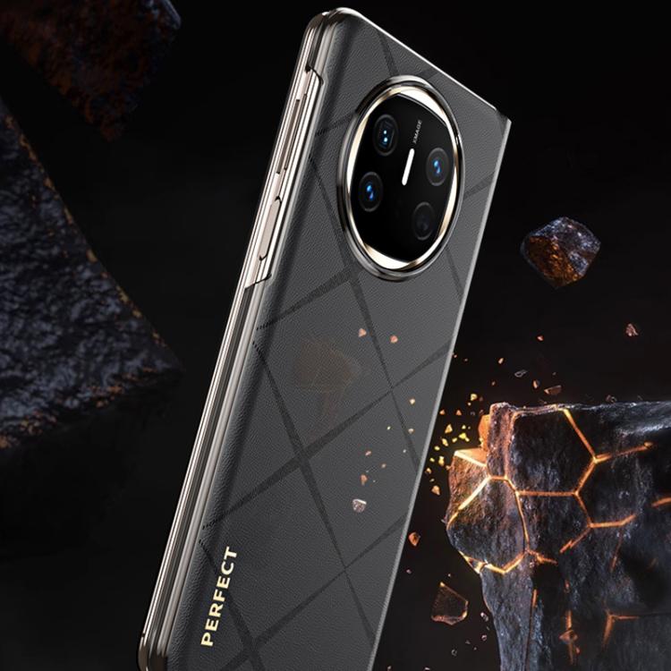 For Huawei Mate X3 Plain Leather Embossed MagSafe Magnetic Phone Leather Case(Black) - free shipping - PMC TechLife - Order now!