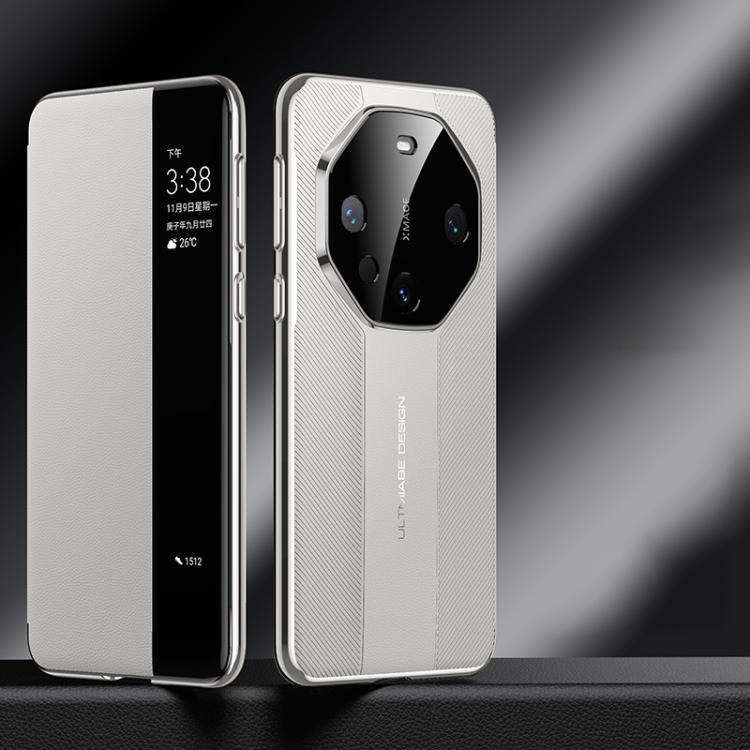 For Huawei Mate 60 Pro Smart View Window Imitation Ultimate Design Phone Case(White) - Huawei Cases by PMC TechLife | Online Shopping South Africa | PMC TechLife | Buy Now Pay Later Mobicred