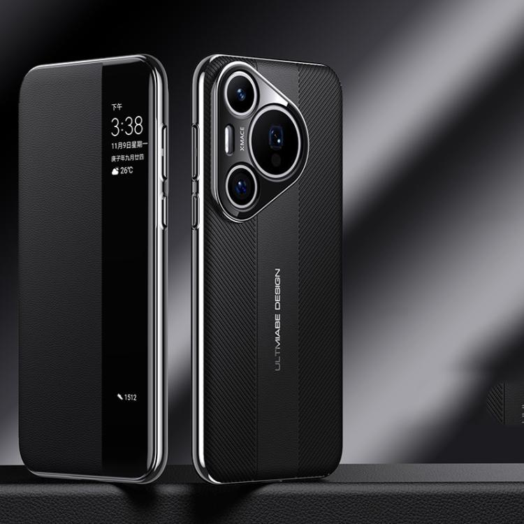 For Huawei Pura 70 Pro Smart View Window Imitation Ultimate Design Phone Case(Black) - Huawei Cases by PMC TechLife | Online Shopping South Africa | PMC TechLife | Buy Now Pay Later Mobicred