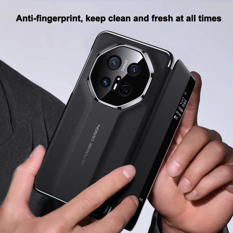 For Huawei Mate 70 RS Ultimate Smart View Window Imitation Ultimate Design Phone Case(Gold) - Huawei Cases by PMC TechLife | Online Shopping South Africa | PMC TechLife | Buy Now Pay Later Mobicred