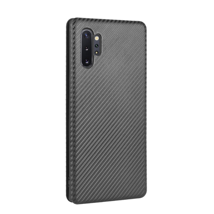 For Samsung Galaxy Note10 Plus Carbon Fiber Texture Horizontal Flip TPU + PC + PU Leather Case with Card Slot(Black) - Galaxy Phone Cases by PMC Jewellery | Online Shopping South Africa | PMC Jewellery